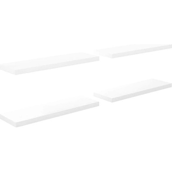 Shumee plovoucí nástěnné 4 ks bílé vysoký lesk 80×23,5×3,8 cm, 323753