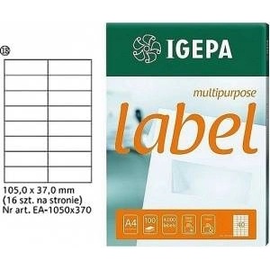 Igepa Group Igepa Labels A4 IGEPA 105 X 37.0 MM WHITE (100)