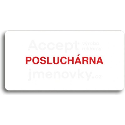 ACCEPT Piktogram POSLUCHÁRNA - bílá tabulka - barevný tisk bez rámečku