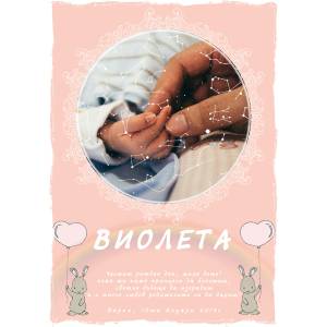 Takedstars Звездна карта - Детски 9 (Postervramka-38-w1)