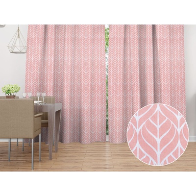 Biante Bavlnený záves Sandra SA-211 Listy na staroružovom 130x140 cm