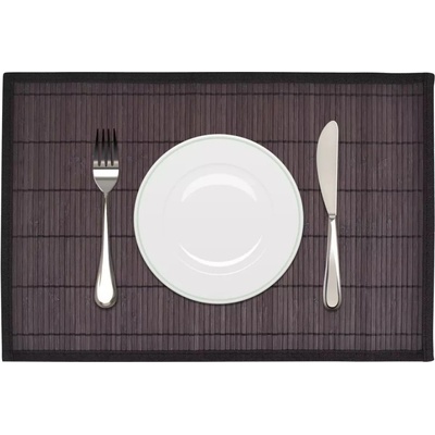 Nabytek XL 6 ks bambusových prostírání tmavě hnědá 30x45cm