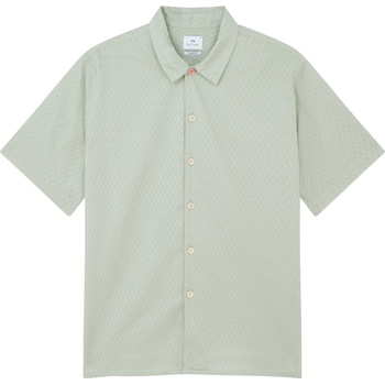 PS Paul Smith Риза с къс ръкав PS Paul Smith Men's Short Sleeve Tailored Fit Shirt - Green 30C