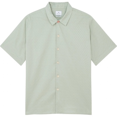 PS Paul Smith Риза с къс ръкав PS Paul Smith Men's Short Sleeve Tailored Fit Shirt - Green 30C