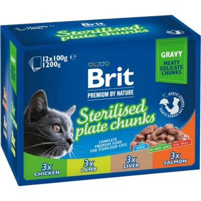 Brit Premium Cat Sterilised Liver 12 x 100 g