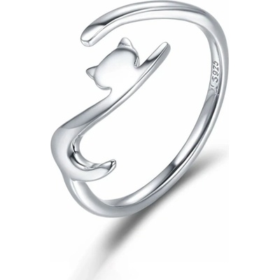 Grace Silver Jewellery Stříbrný prsten s motivem kočky stříbro P SCR220 Stříbrná