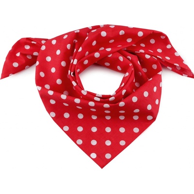 bavlněný šátek s puntíky 4 červená – Sleviste.cz