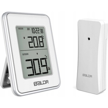 Termometer Monitor Sensor Alarm Hodiny Baldr B139WH
