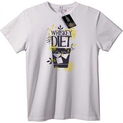 NOONEBRAND Тениска Уиски диета - L, White