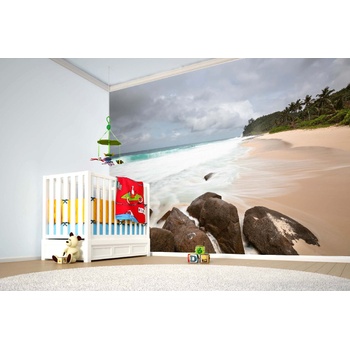 DIMEX ART s. r. o Самозалепваща се флизелинова фототапета анс базарка, сейшелски острови 375 x 250 см