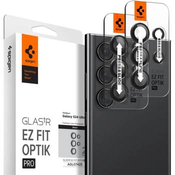Image 1 of Spigen Glas. tR EZ Fit Optik Pro Lens Protector 2 Pack - 2 комплекта предпазни стъклени лещи за камерата на Samsung Galaxy S24 Ultra (черен)