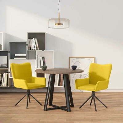 vidaXL 344814 Otočná samet / Žlutá 2 ks