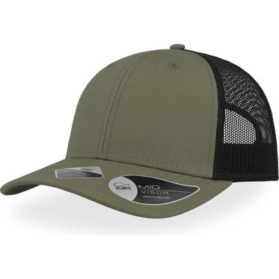 Atlantis Headwear Recy Three 6 panelová síťovaná COT33609063499-olive/black Olivová/černá