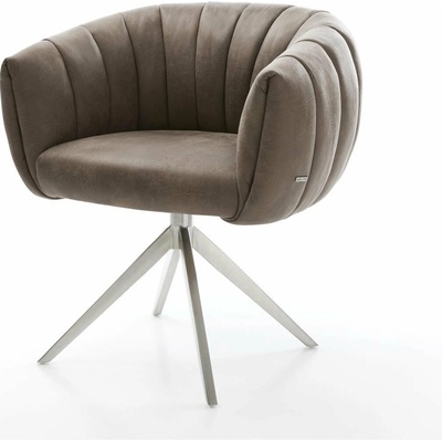 Delife Jada-Flex mikrovlákno taupe vintage křížová podnož široká nerezová ocel taštičkové pružiny