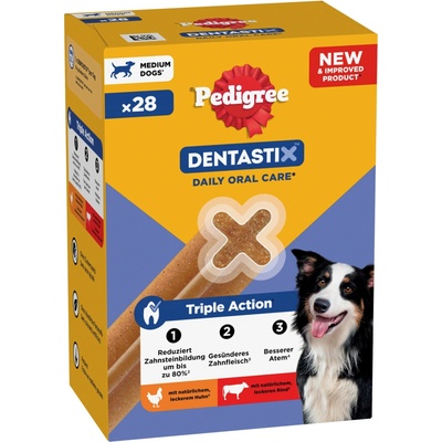 Pedigree Dentastix: každodenná starostlivosť o zuby pre stredne veľkých psov 10 – 25 kg 28 x 720 g