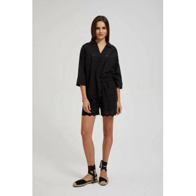 Moodo Women's Linen Shorts Black čierna