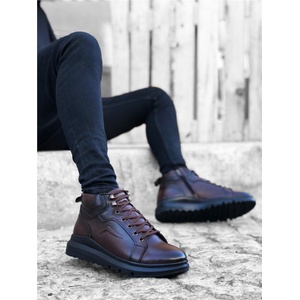 BOA Shoes Мъжки спортни боти от естествена кожа ba0144 - Кафяви #365063 (365063_Тъмно кафяв)