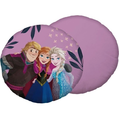 Jerry Fabrics Tvarovaný mikroplyšový vankúš Ľadové Kráľovstvo Friends priemer 40