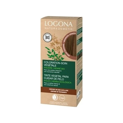 Logona Nourishing plant-based hair dye Powder Ash brown Barva vlasů Unisex 100 g