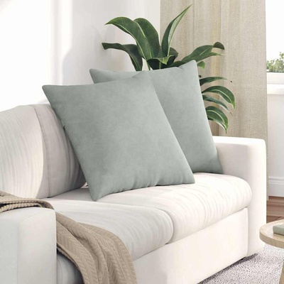 vidaXL Диван възглавници 2 pcs Светлосиво 60 x 60 cm Кордюрова тъкан (42014014)