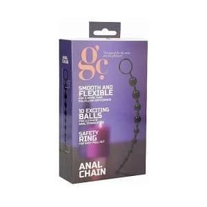 Shots Toys Black Beads Intimate Chain TPE 25.5cm with Safety Ring