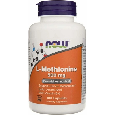 Now Foods L-Methionine 500 mg 100 rostlinných kapsúl