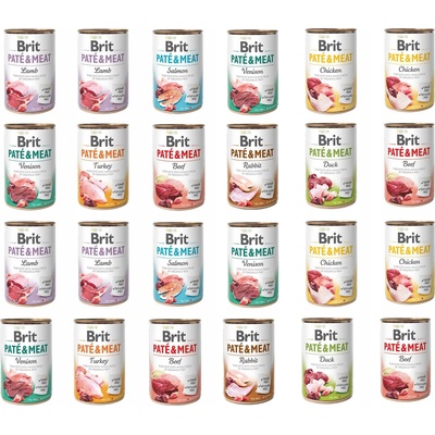 Brit Pate & Meat mix příchutí 24 x 400 g