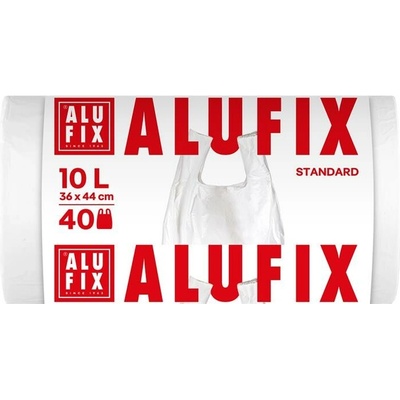 ALUFIX Vrecia na odpadky s uškom 10µm 10 l 40 ks biela