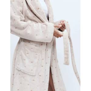 Marks & Spencer Халат с издигнат (изрязан) точков модел Marks & Spencer кремава Marks & Spencer | Bezhov | ЖЕНИ | S