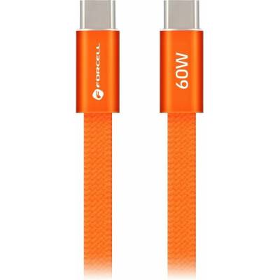 Forcell CCFN23 USB-C / USB-C plochý 60W PD QC4.0 AVS 1,2m oranžový