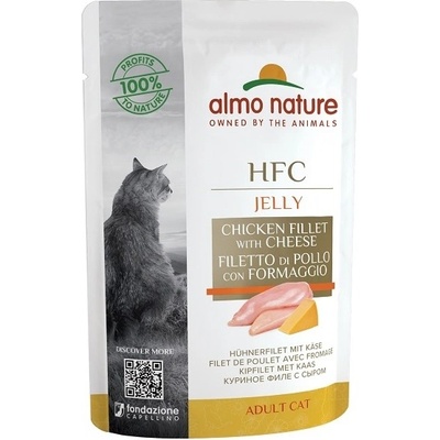 Almo Nature HFC Jelly Cat kurací filet a syr v želé 55 g