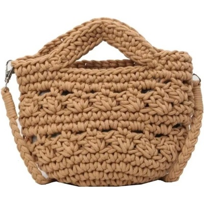 Macramé kabelka přes rameno i do ruky Hnědá