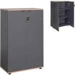 TopMebel Шкаф за офис документи Rio TopMebel от меламин с ключалка в антрацит 72x34x109cm