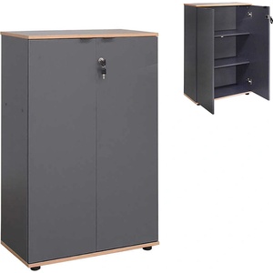 TopMebel Шкаф за офис документи Rio TopMebel от меламин с ключалка в антрацит 72x34x109cm