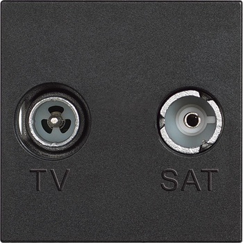 BTicino RG4217M2D Коаксиална TV розетка мъжки и женски и SAT конектор тип „F 2M Черен Classia - RG4217M2D (RG4217M2D)