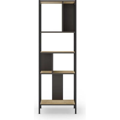 Marckeric Етажерка за книги в дъбов декор в черно-натурален цвят 58x175 cm Alabama - Marckeric (17128)