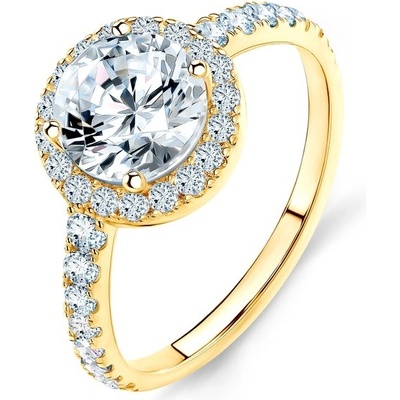 Savicki zásnubní prsten This is Love žluté zlato bílý safír diamanty TIL 1 SZ Z