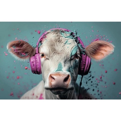 Obraz Decopanel Colourful cow 90x58cm