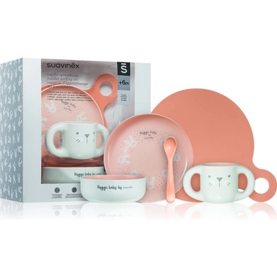 Suavinex Hygge Toddler Feeding Set комплект за хранене за деца 6 m+ Pink