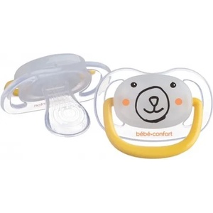 Bebeconfort Светещи силиконови залъгалки Bebe Confort - Physio Air, 2 броя, 6-18м, Yellow Bear (3104201980) - baby