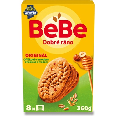 Opavia sušenky BeBe Dobré Ráno oříškové s medem 8 x 45g
