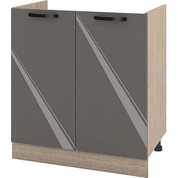 Image 1 of ИРИМ Долен кухненски шкаф за бордова мивка Сити МФ-Антрацит гланц-05-30 80 см