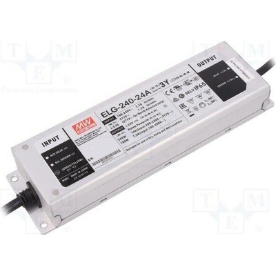 MEAN WELL ELG-240-24A-3Y Napájecí zdroj: spínaný; LED; 240W; 24VDC; 5÷10A; 100÷305VAC; IP65