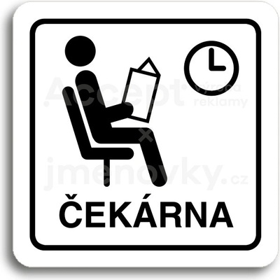 ACCEPT Piktogram čekárna - bílá tabulka - černý tisk
