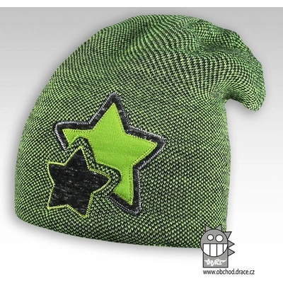 čepice pletená Star vzor 05 zelená