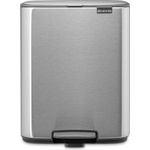 Brabantia Кош за боклук Brabantia Bo Pedal 1010143, 12 л, Леко затваряне, Противоплъзгаща основа, Устойчив на пръстови отпечатъци, Инокс/Мат (1010143)