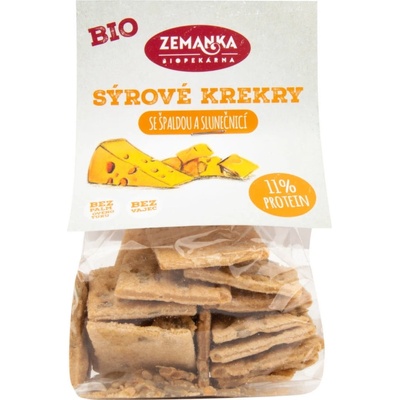 Biopekárna Zemanka Špaldové Bio krekry so syrom a slnečnicou 100 g