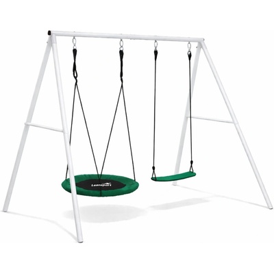 Lean Toys Záhradná hojdačka 2v1 biely rám 210x170 cm