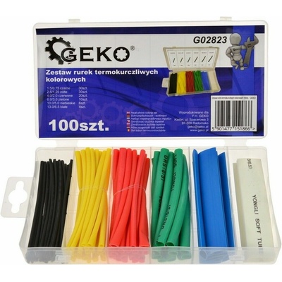 GEKO G02823 Smršťovací hadičky - bužírky, barevné, délka 100 mm, různé velikosti, sada 100 kusů