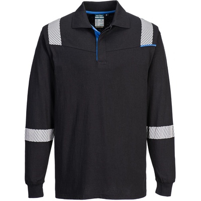 Portwest HI-VIS MODAFLAME WX3 FR711 Nehorľavá reflexná polokošeľa čierna XXXL